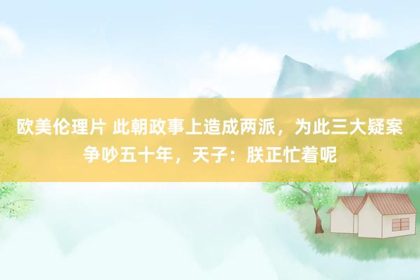 欧美伦理片 此朝政事上造成两派，为此三大疑案争吵五十年，天子：朕正忙着呢